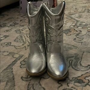 Silver Western-Style kids Boots